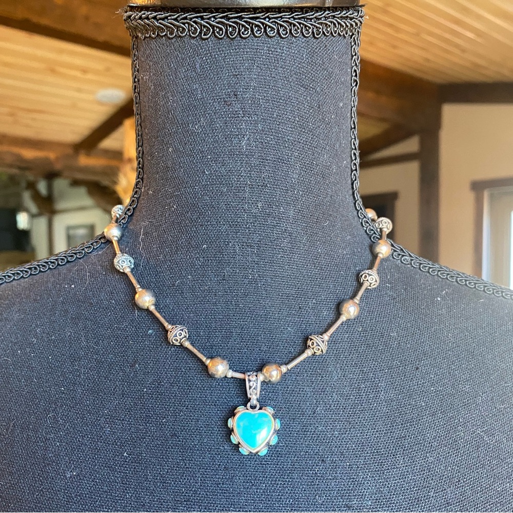Turquoise Heart Pendant Necklace